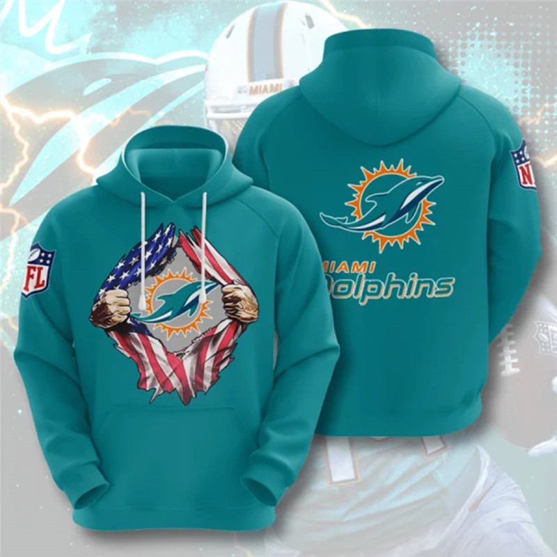 Men's Miami Dolphins Aqua NFL 3D Trending T-Shirt Hoodie
